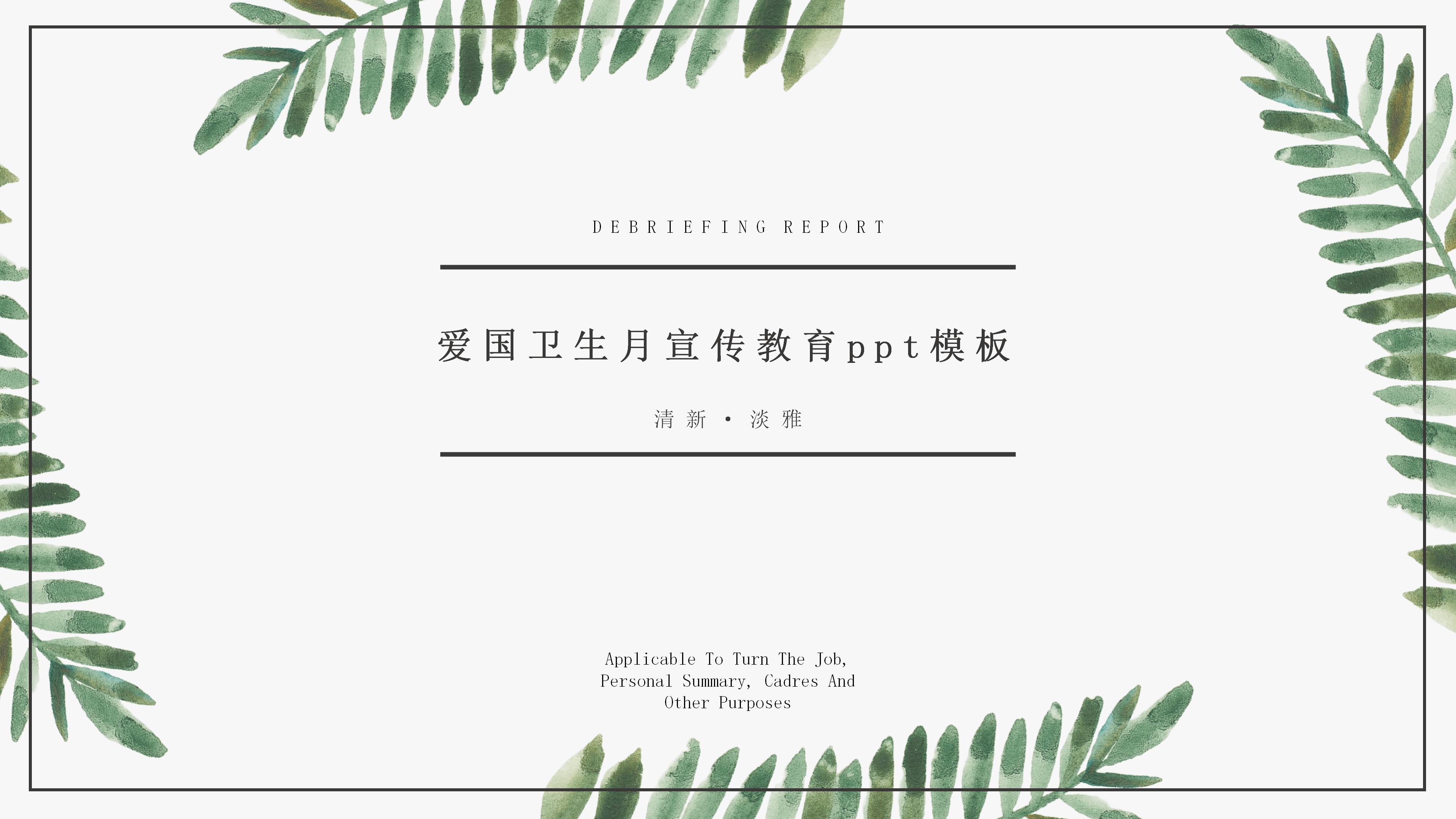 爱国卫生月宣传教育ppt模板