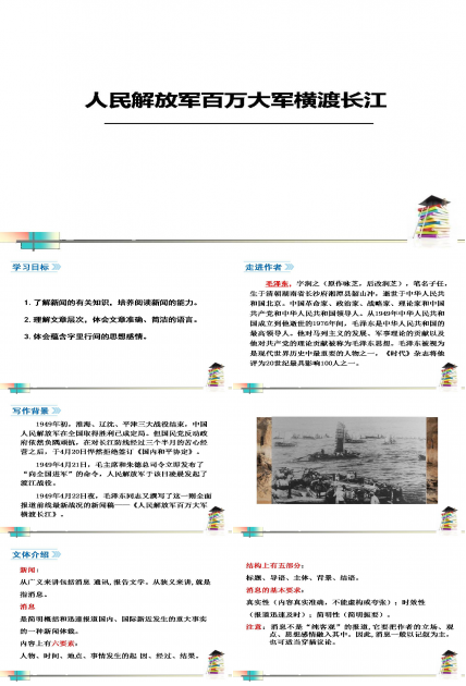人民解放军百万大军横渡长江ppt免费下载