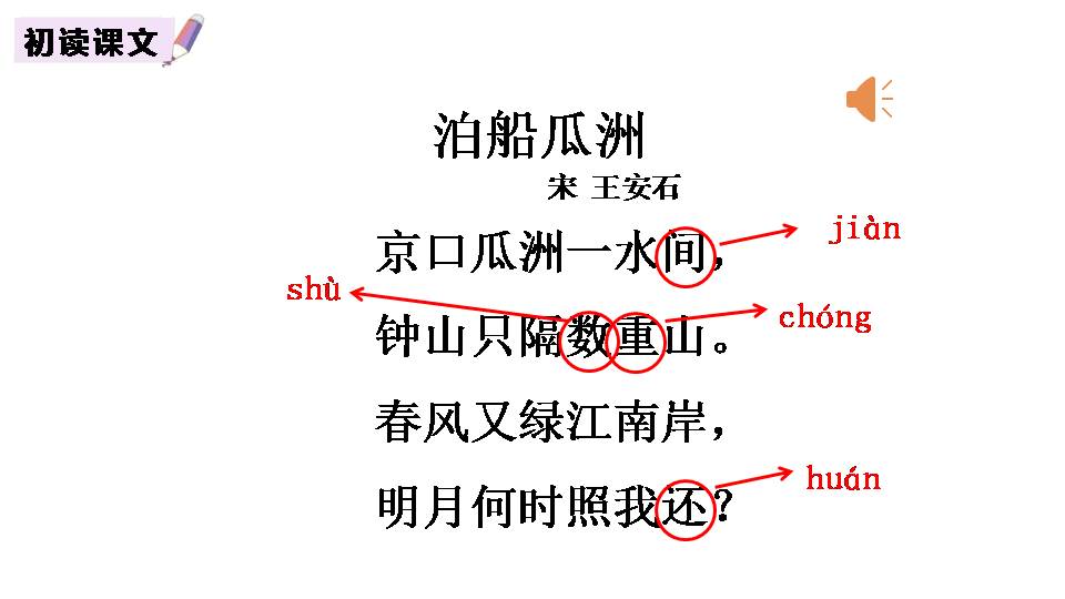 泊船瓜洲ppt模板课件