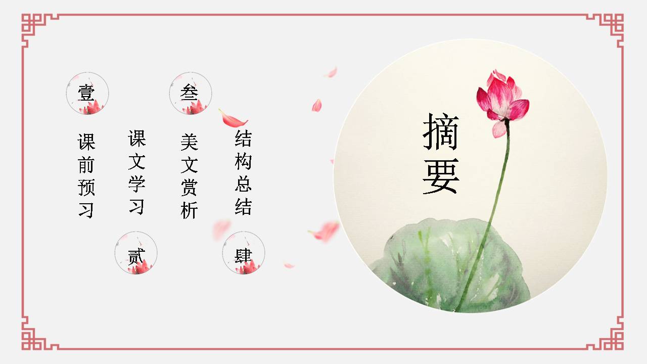 关于荷塘月色的ppt模板