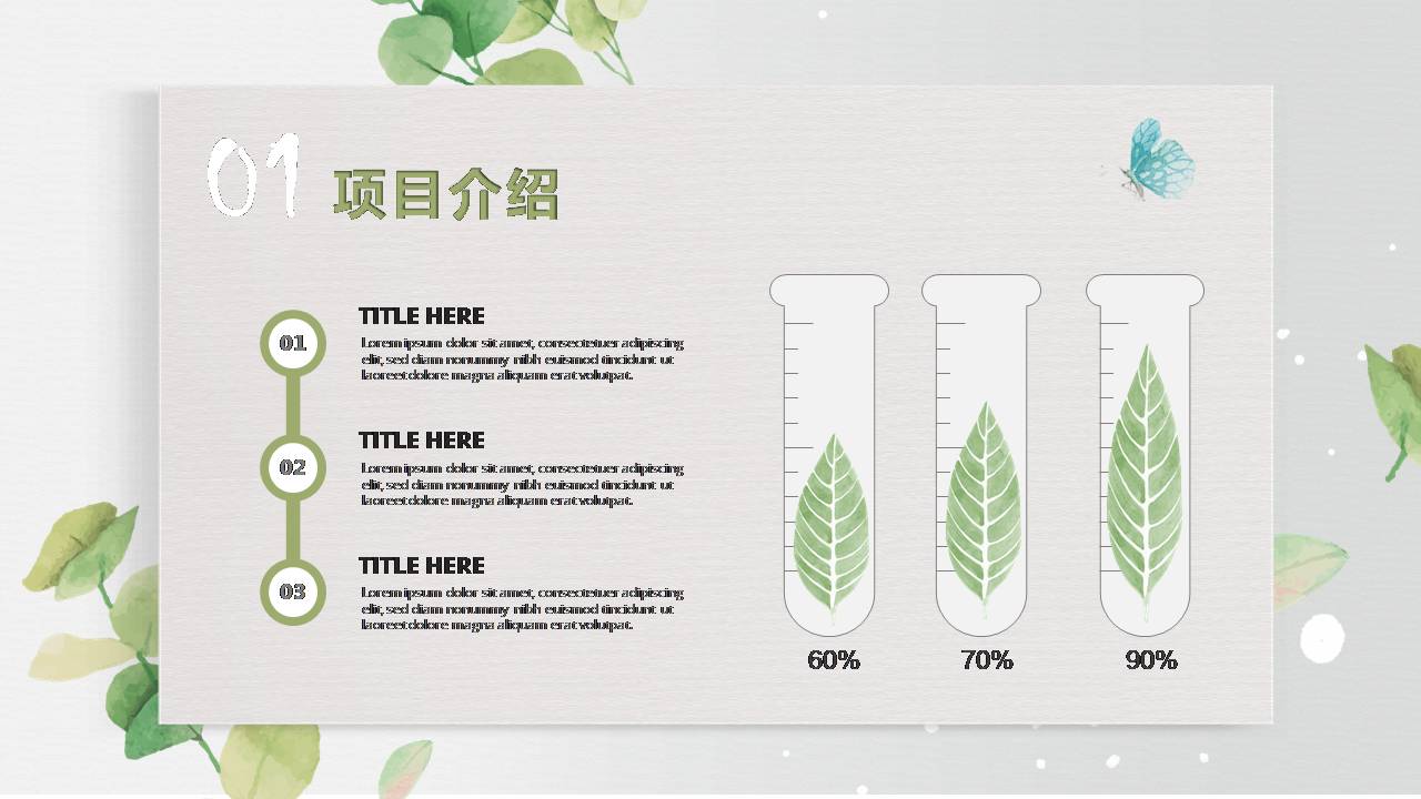 小清新工作汇报ppt模板