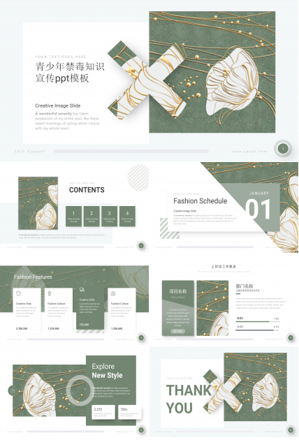 青少年禁毒知识宣传ppt模板