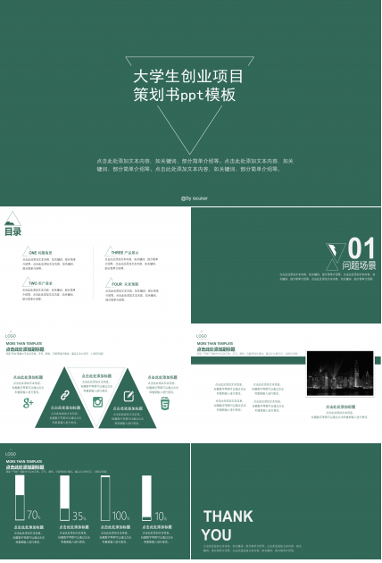 大学生创业项目策划书ppt模板