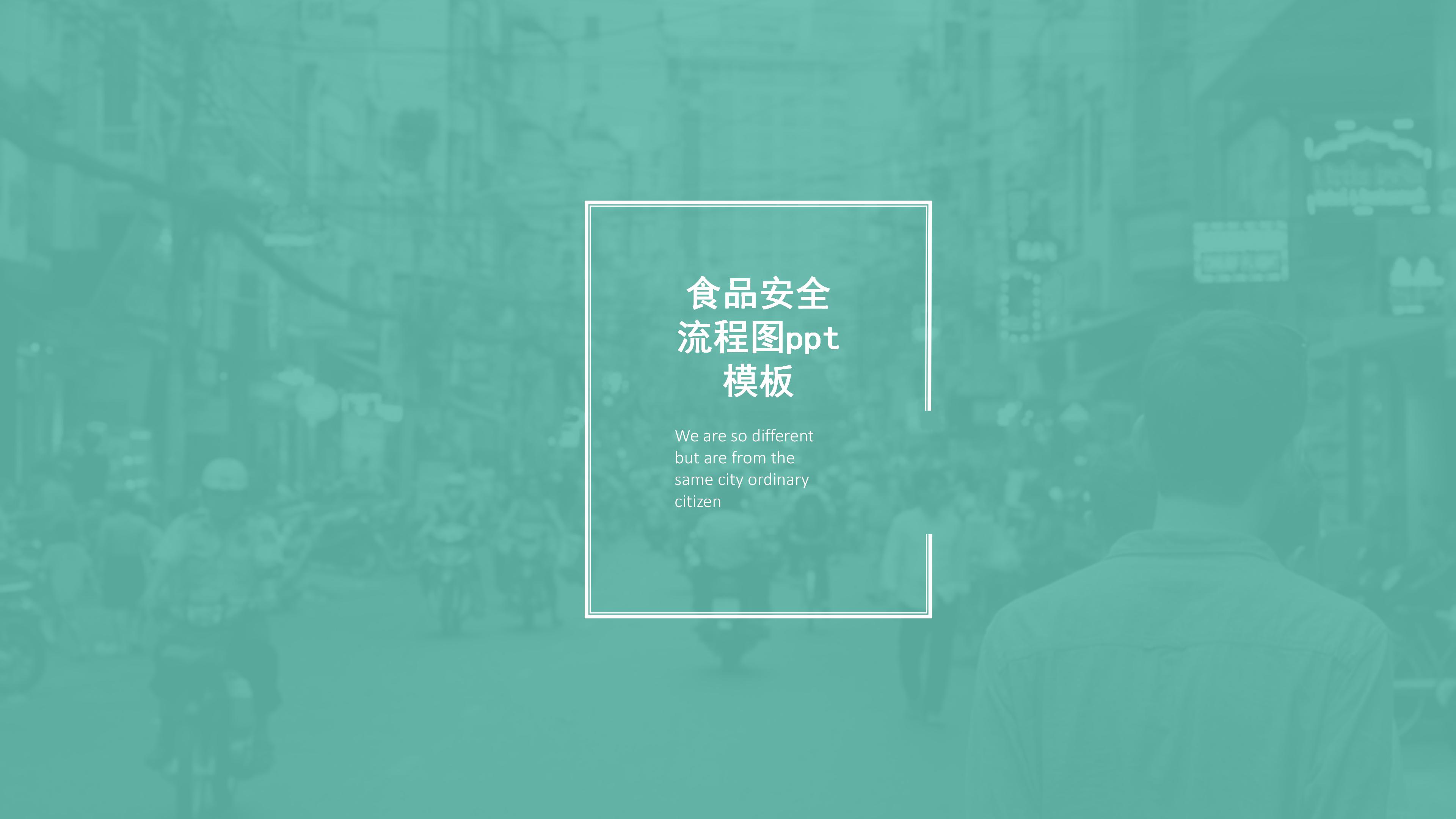 食品安全流程图ppt模板