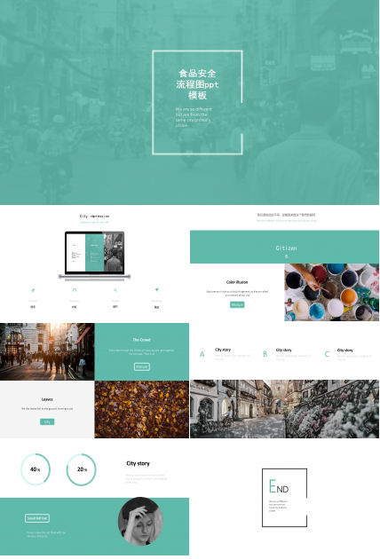 食品安全流程图ppt模板