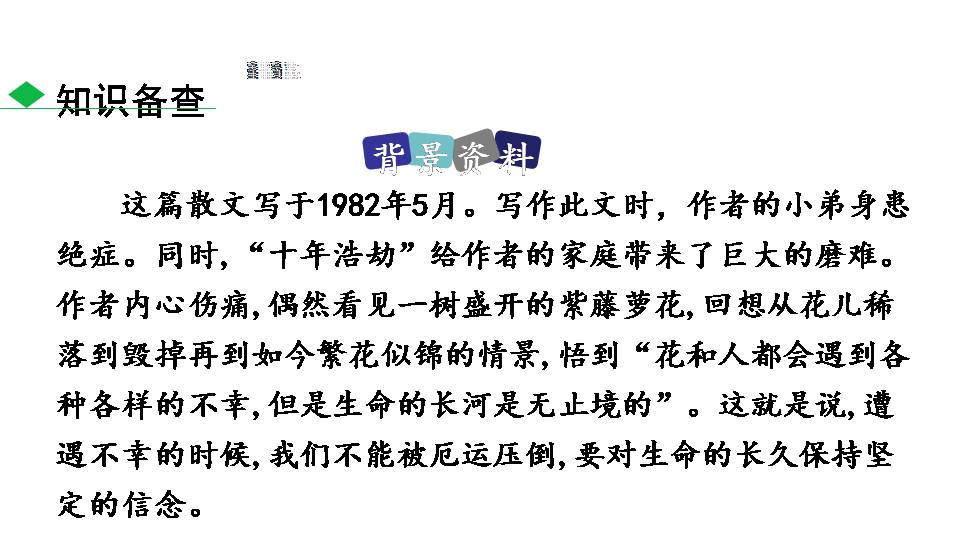 紫藤萝瀑布教案ppt模板