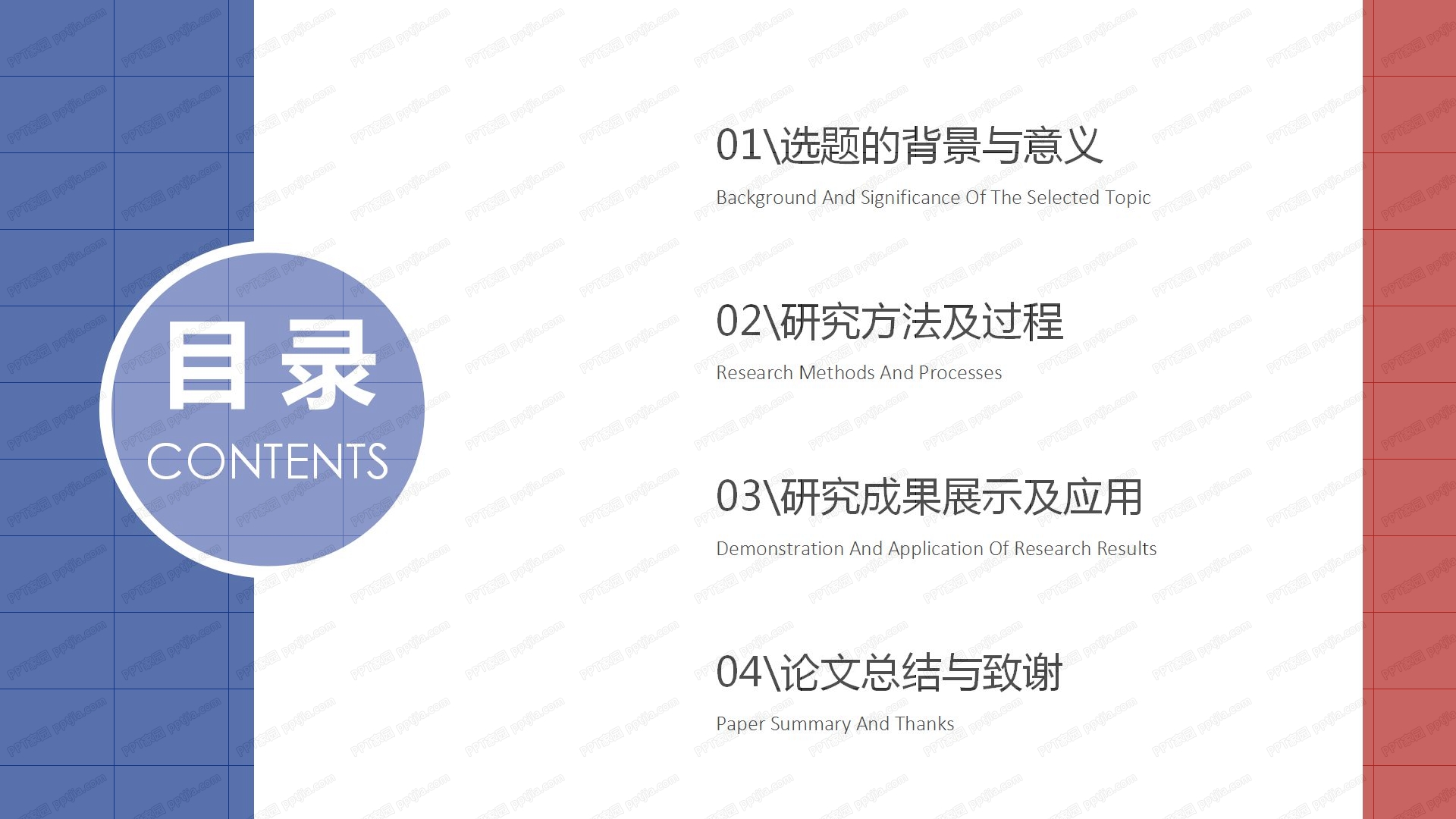 经典蓝简约毕业答辩ppt模板