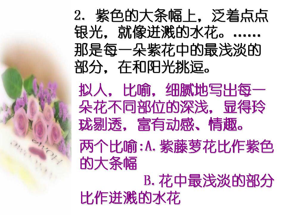 紫藤萝瀑布教案ppt