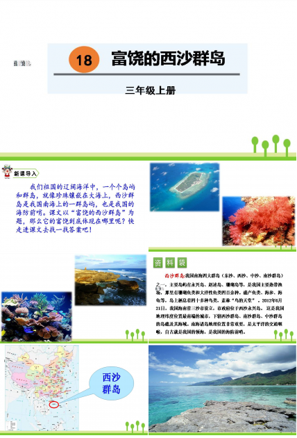 富饶的西沙群岛ppt模板课件