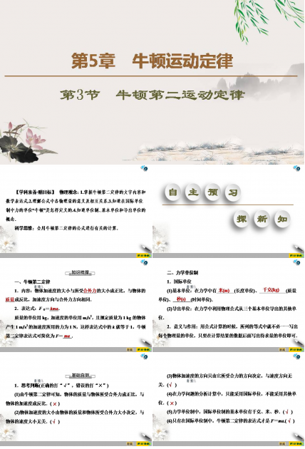 牛顿第二定律讲课ppt