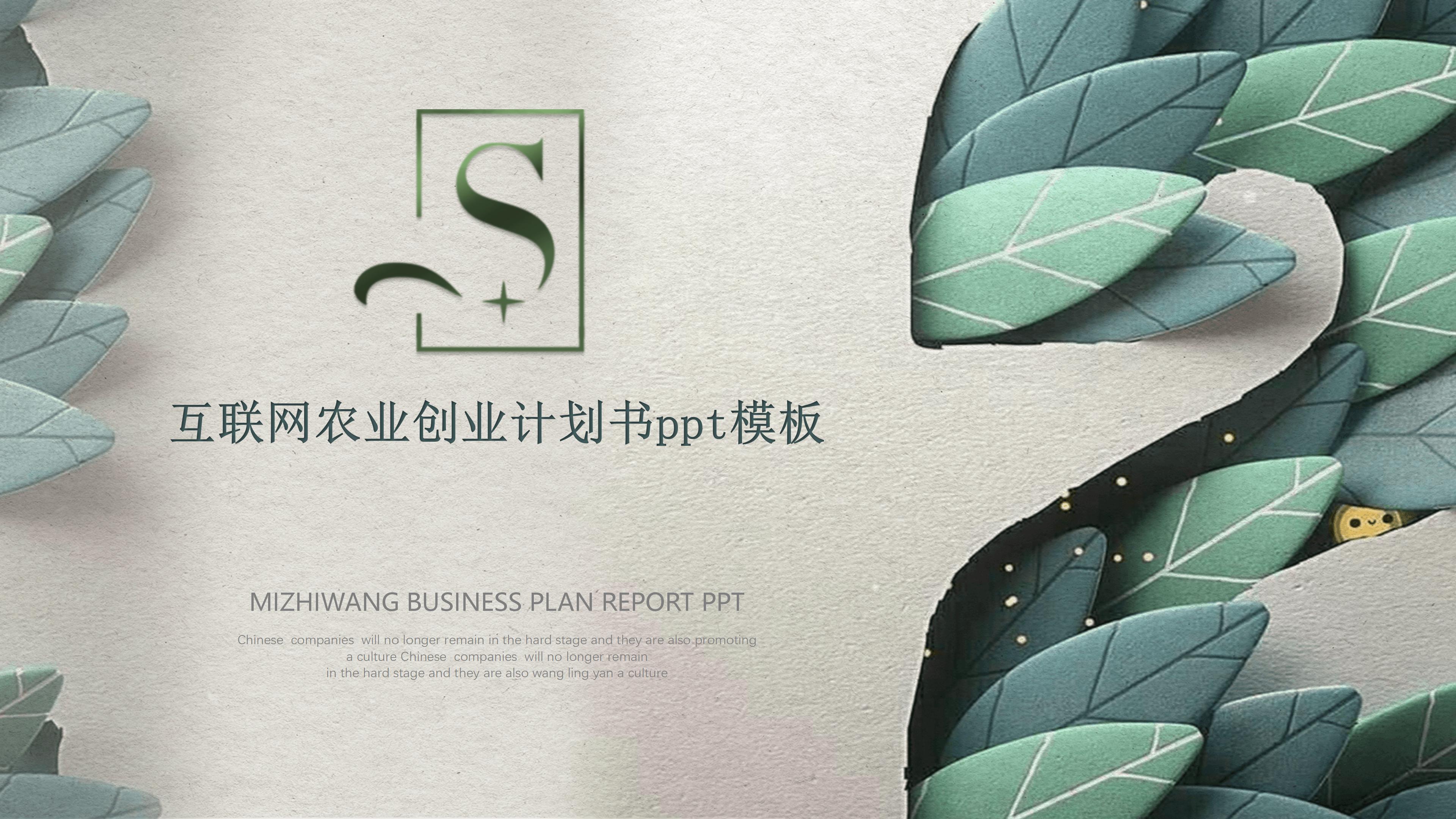互联网农业创业计划书ppt模板