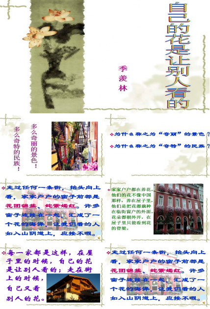 自己的花是让别人看的说课ppt模板