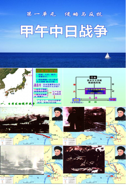 关于甲午中日战争的ppt模板
