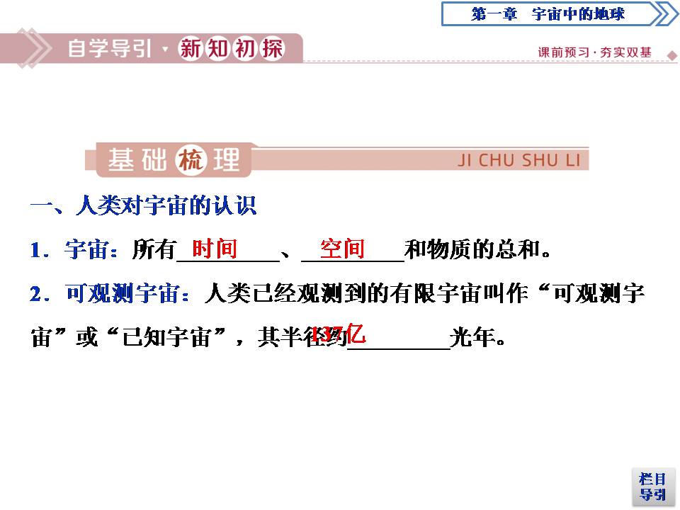 高一地理宇宙中的地球ppt模板