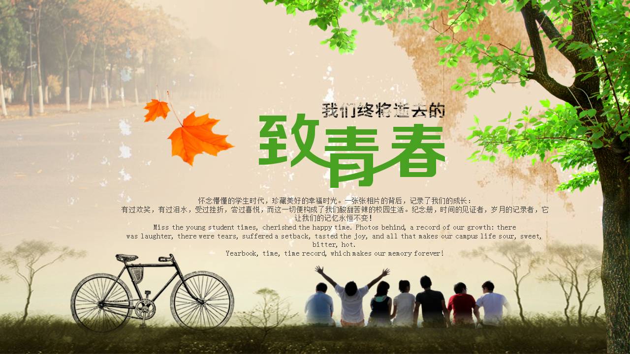 致青春同学聚会宣传ppt模板