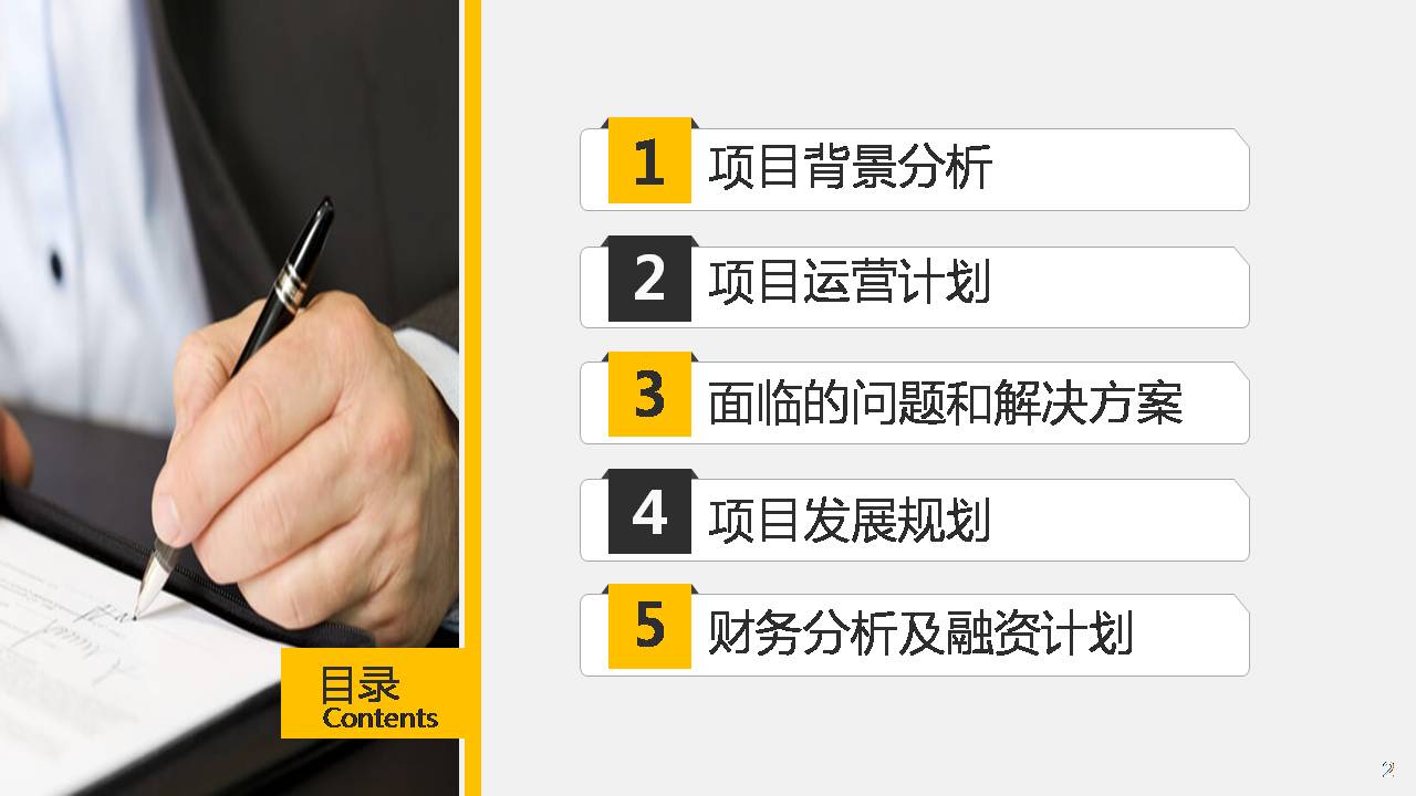 企业融资计划书ppt模板