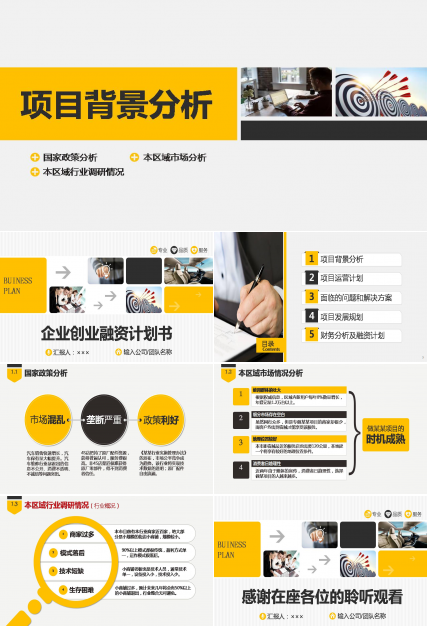 企业融资计划书ppt模板