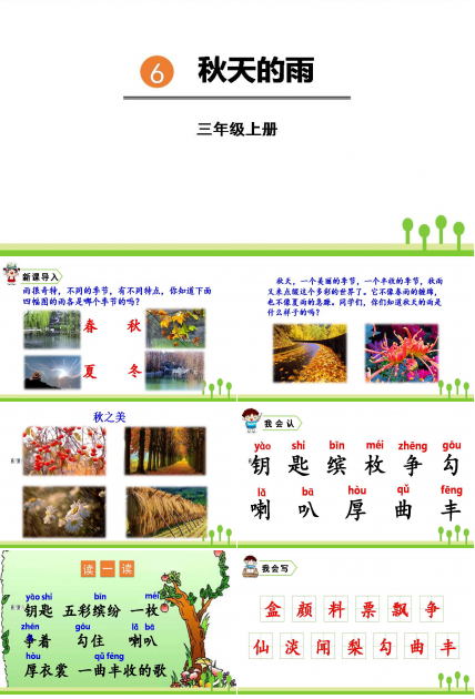 秋天的雨ppt人教版