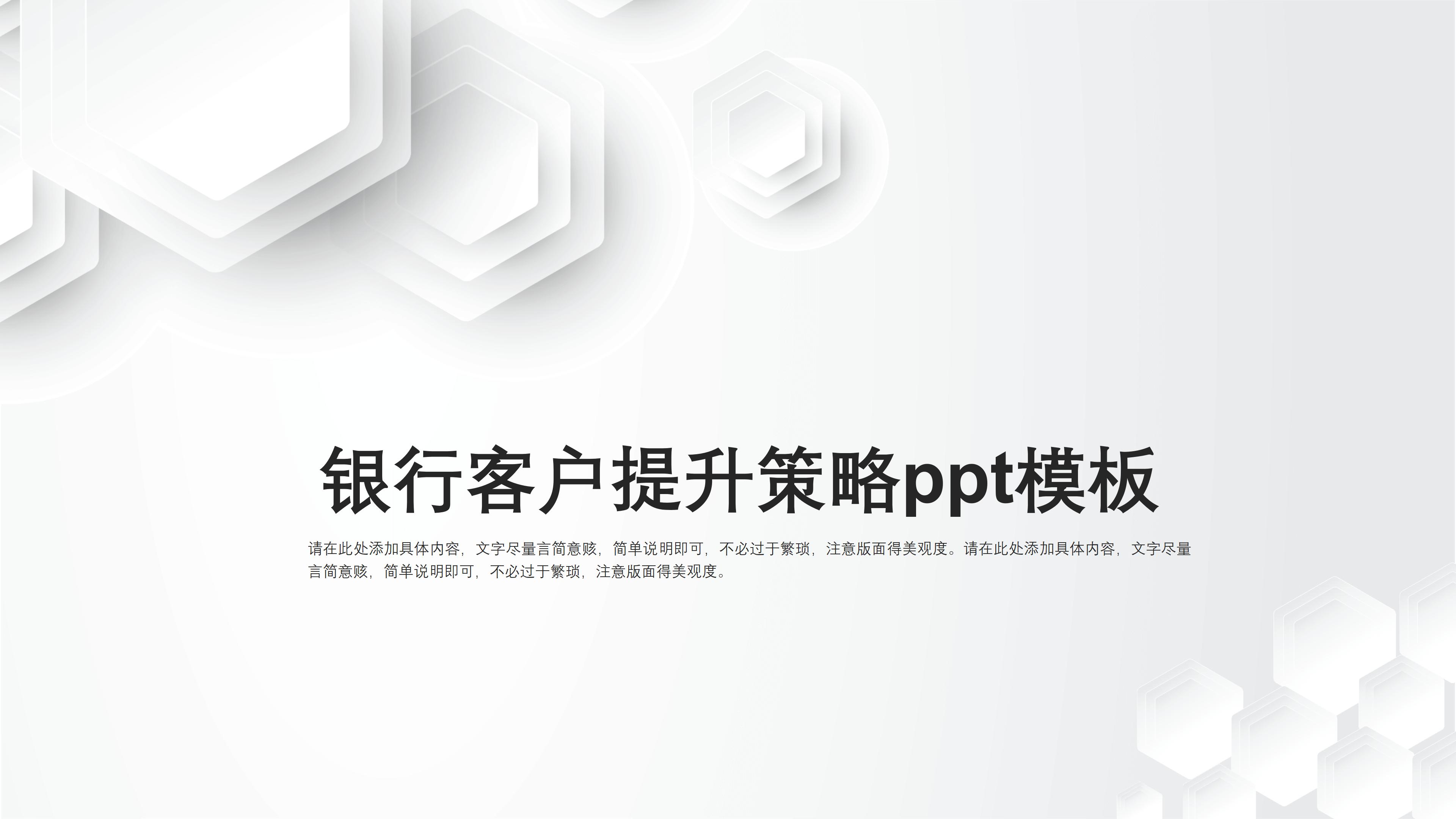 银行客户提升策略ppt模板