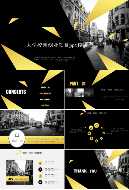 大学校园创业项目ppt模板