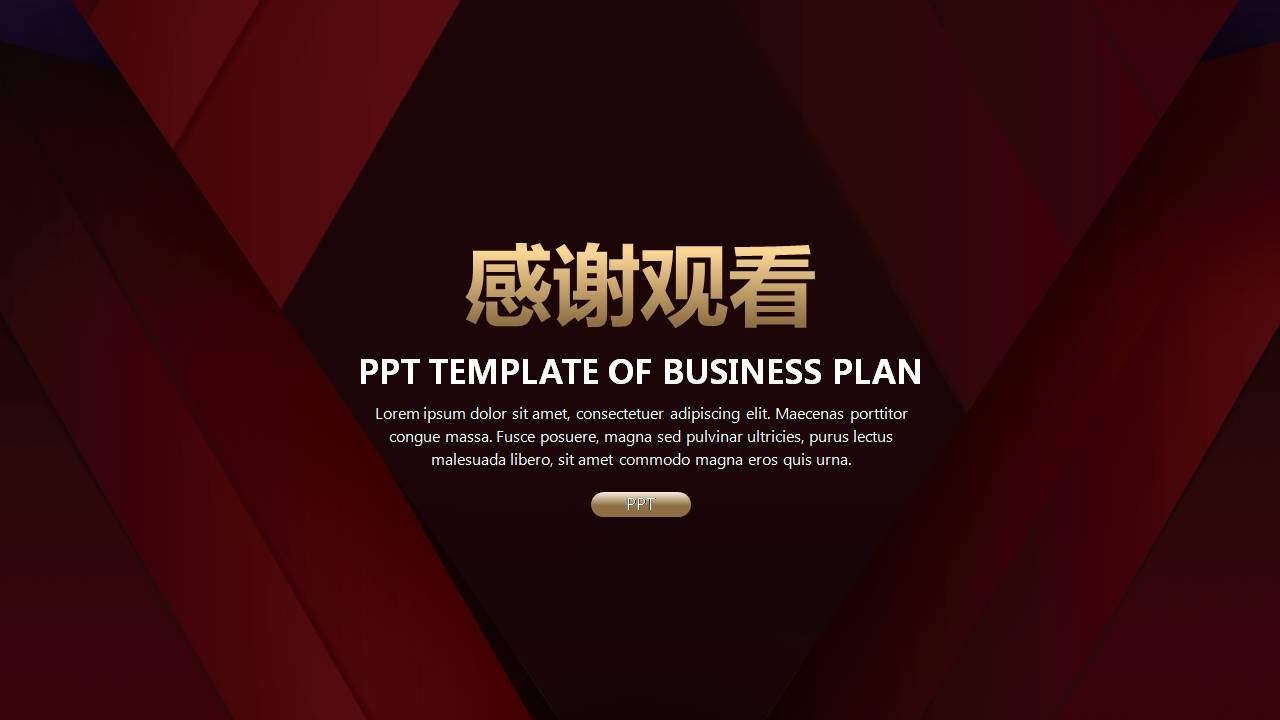 视觉空间尊贵金商业计划书ppt模板