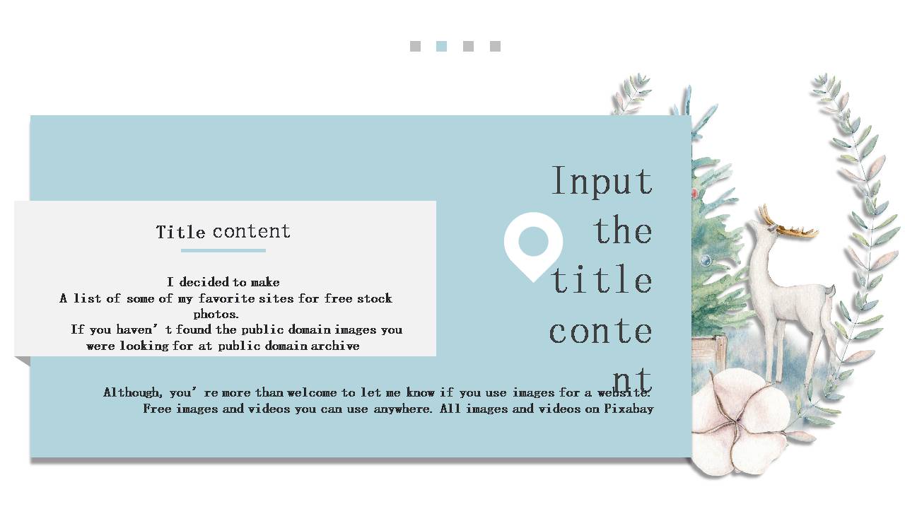 水彩森林小鹿唯美设ppt模版