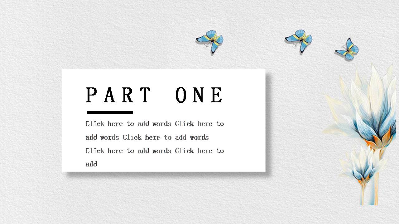 水彩花卉蝴蝶设计ppt