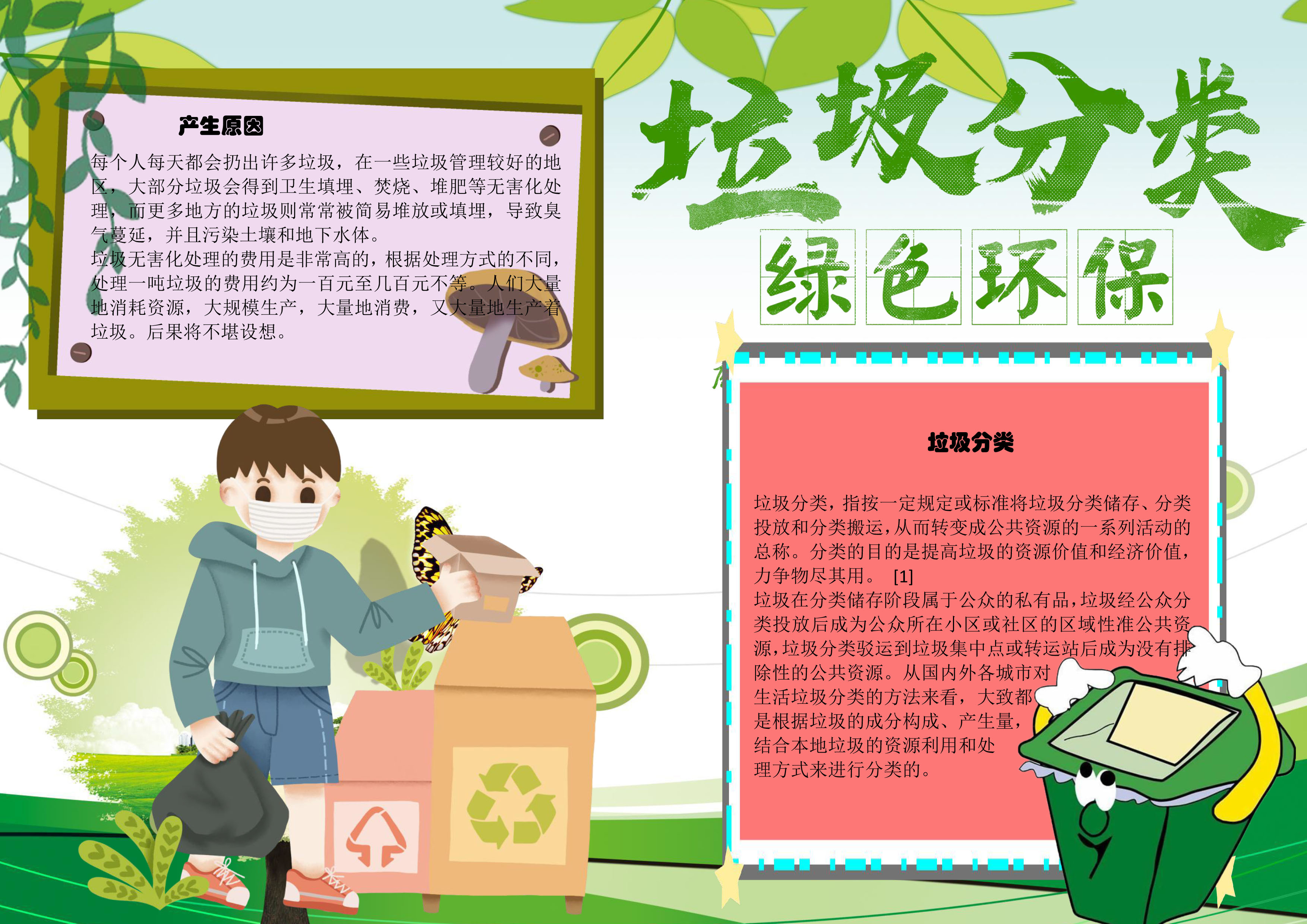 垃圾分类手抄报