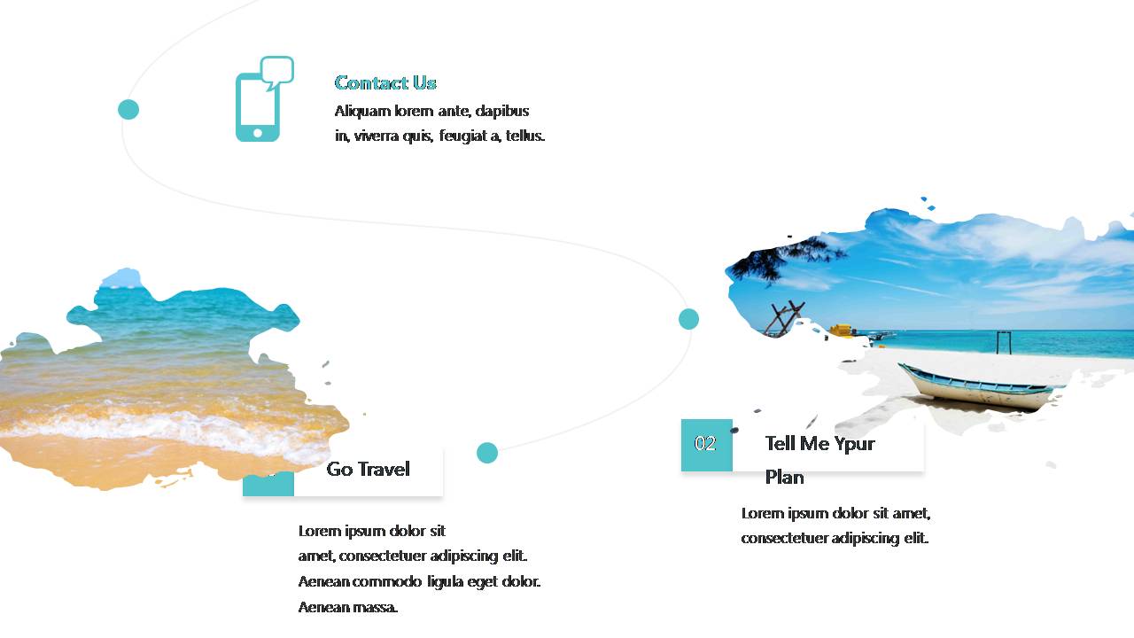 海岛旅游景点路线介绍ppt模板