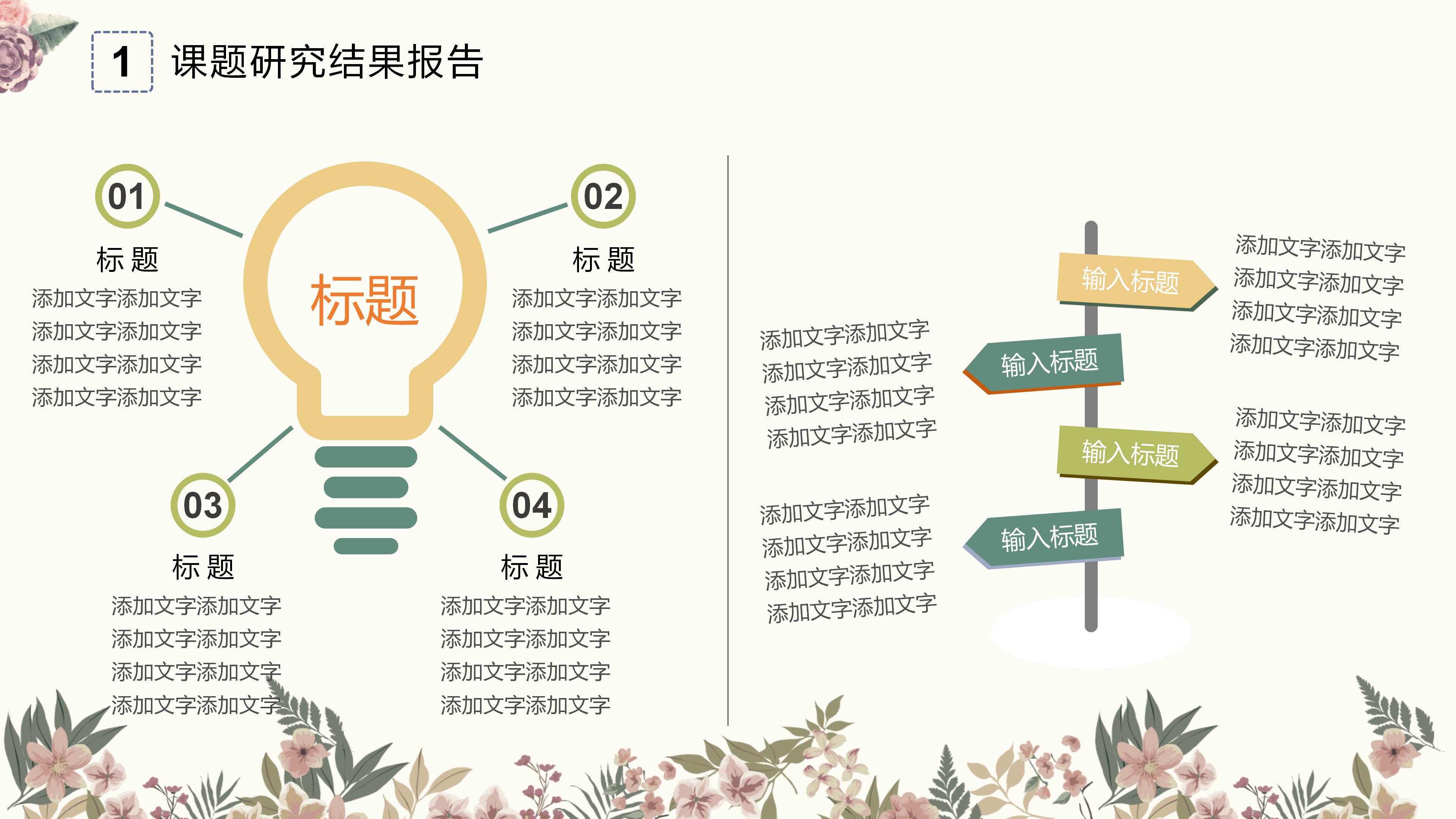 花朵创意设计ppt模板