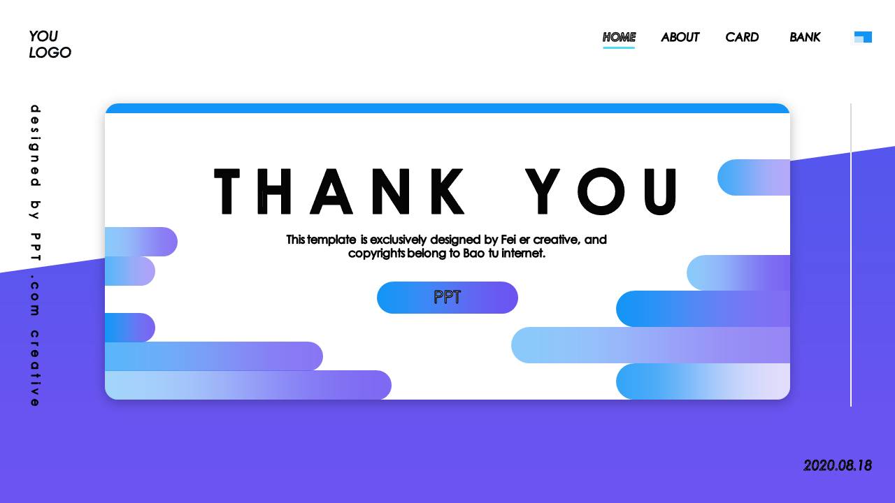 欧美蓝色渐变商务好看的ppt模板