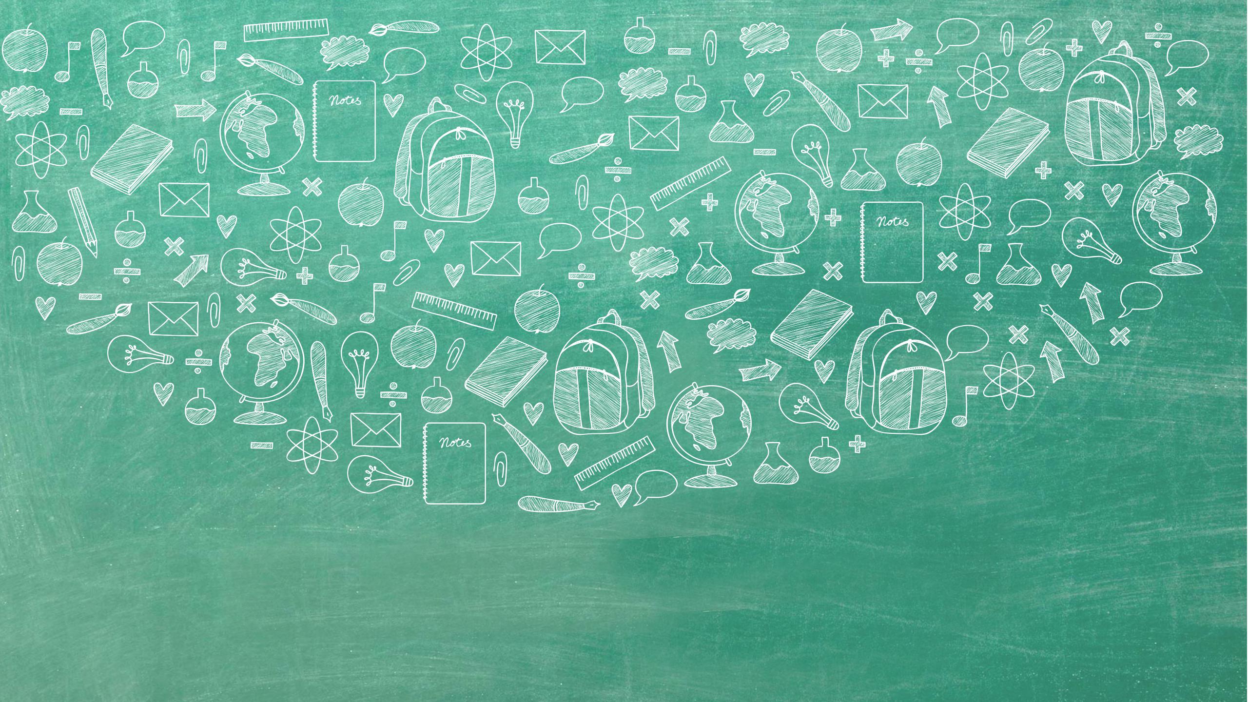 绿色卡通黑板风教学说课ppt模板