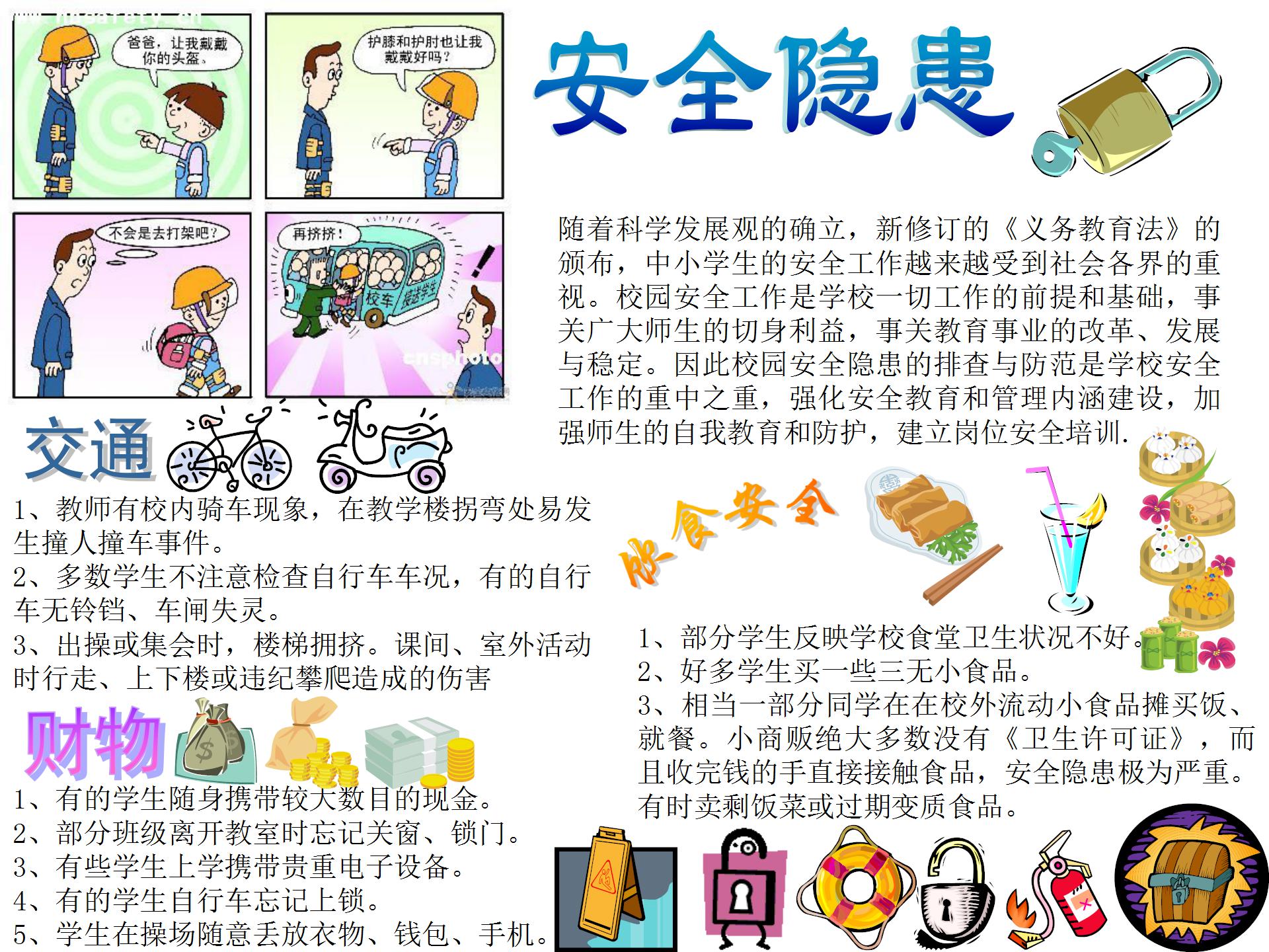 校园安全隐患手抄报