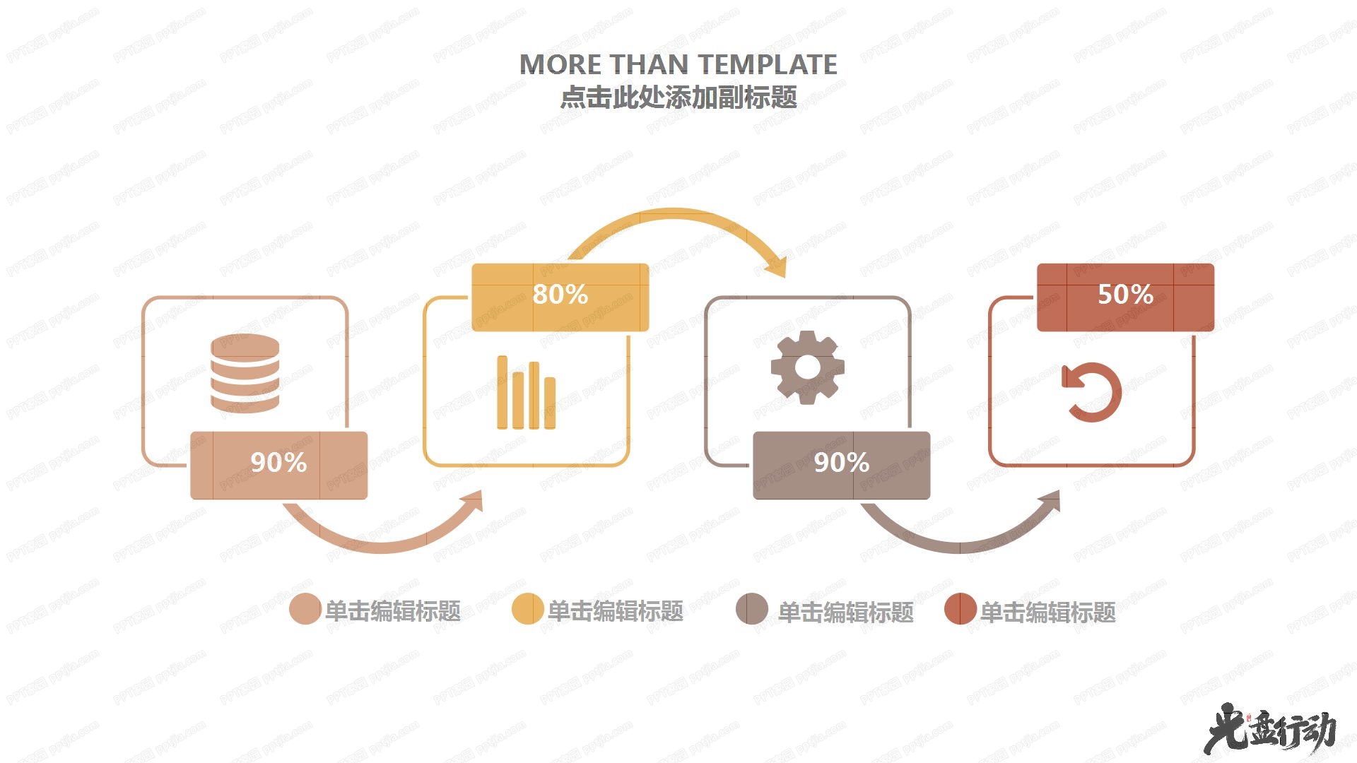 时尚棕色大气光盘行动通用ppt模板