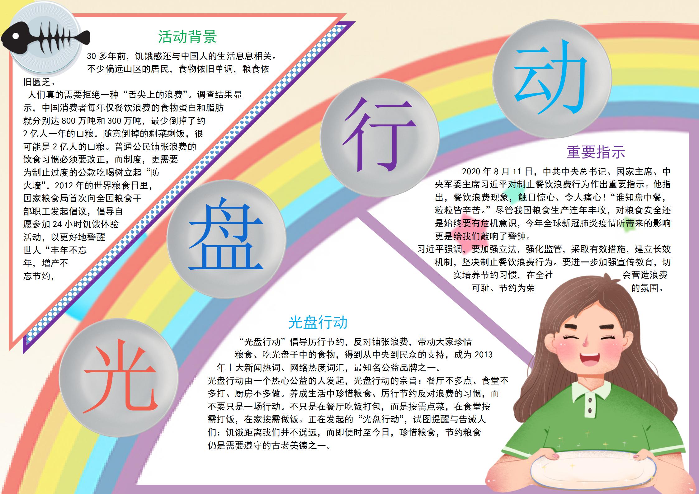 光盘行动手抄报内容