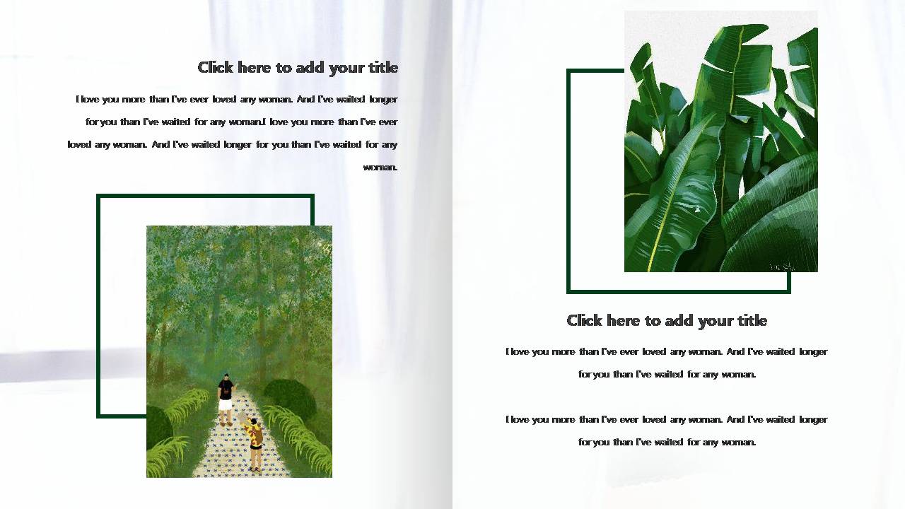 森系仙人掌水彩画相册ppt模板