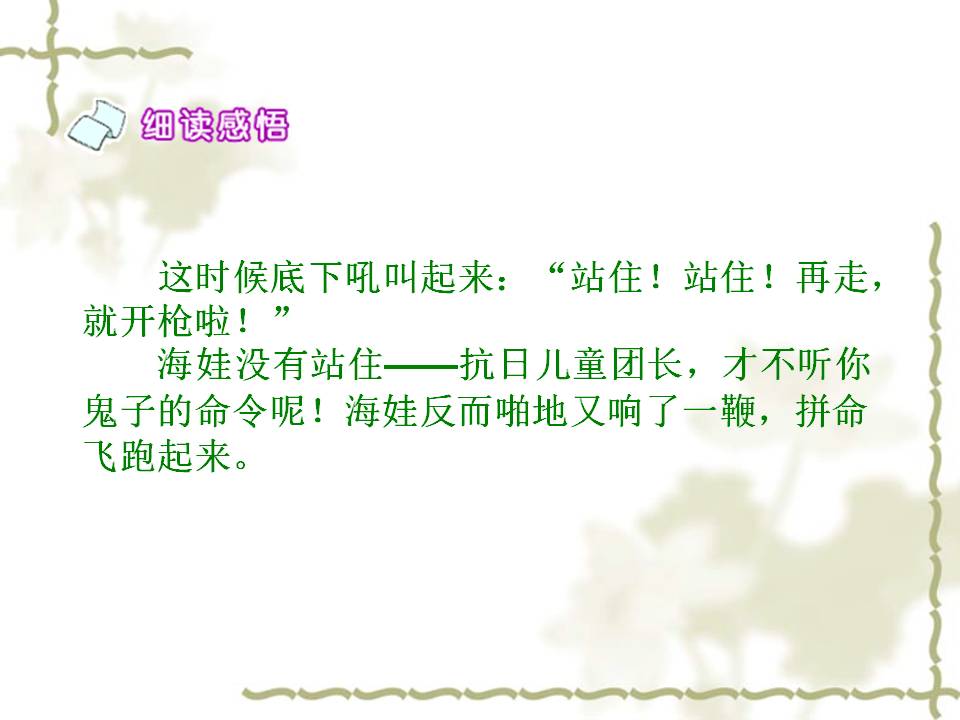鸡毛信的北师大版本ppt模板