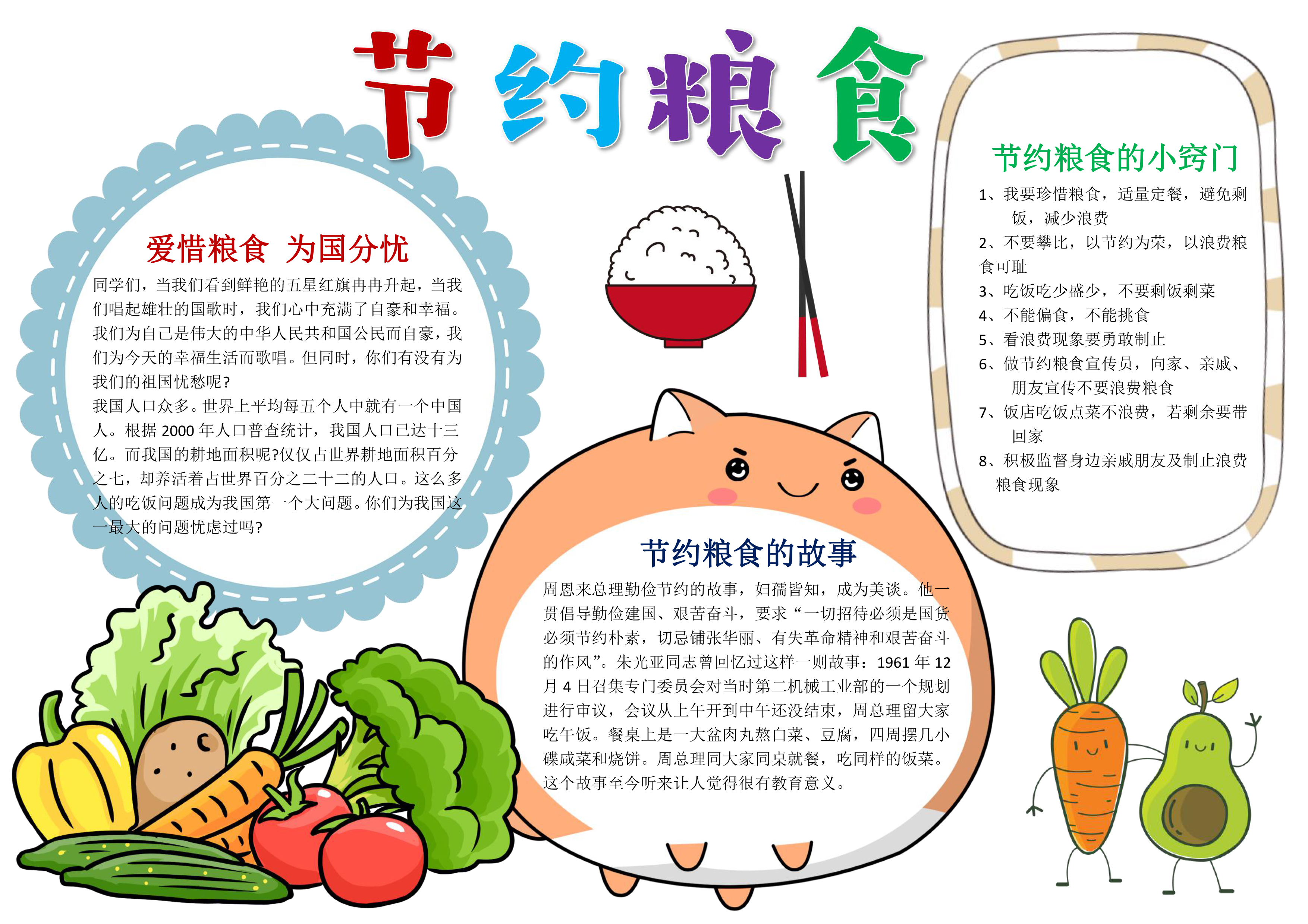 节约粮食手抄报简单又漂亮