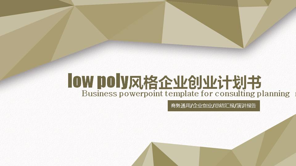 风格化企业创业计划书ppt模板
