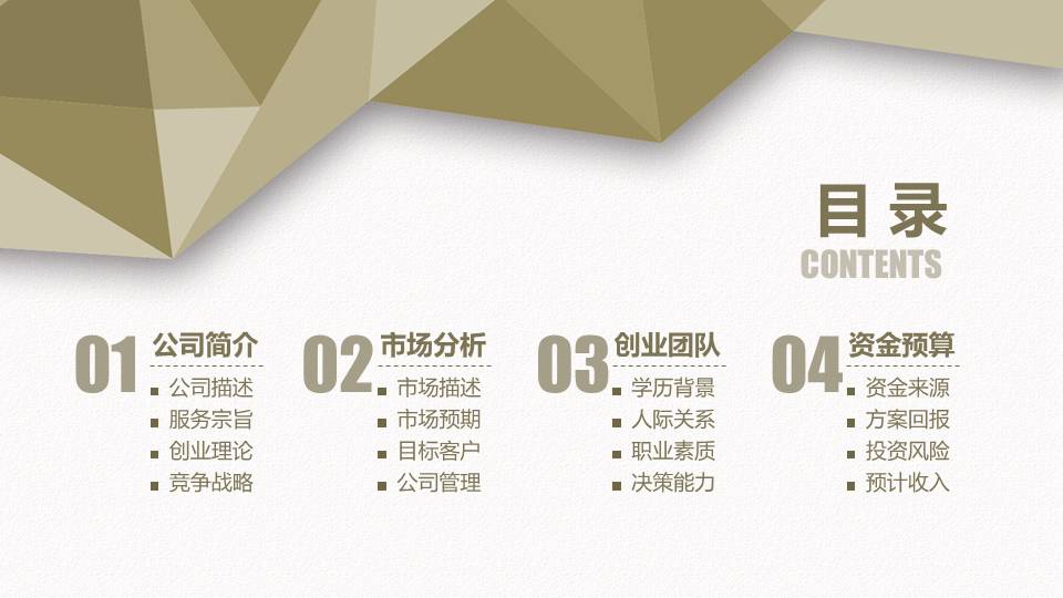 风格化企业创业计划书ppt模板