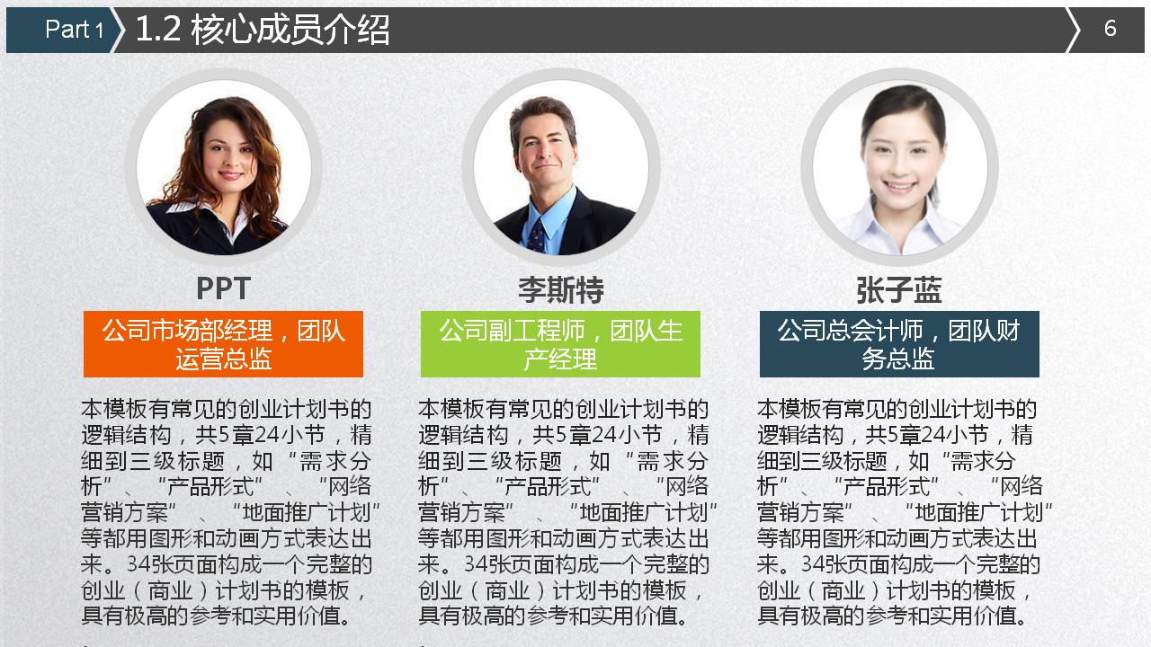 商业彩色计划书ppt模板