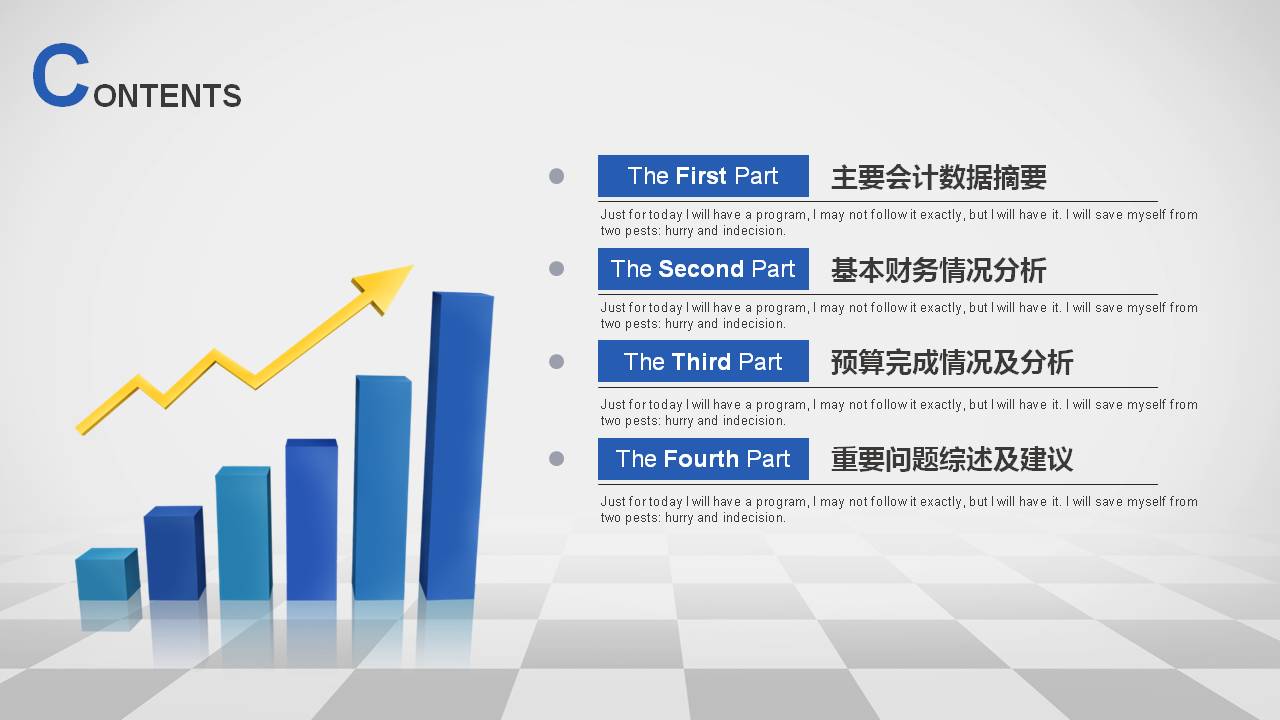 白色财务分析报告ppt模板