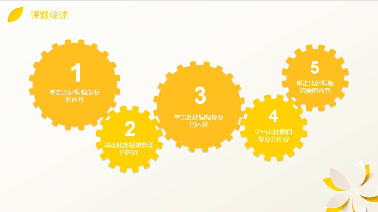 清新黄色毕业答辩ppt模板