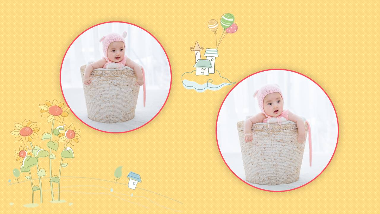 可爱的宝宝百天成长相册ppt模板