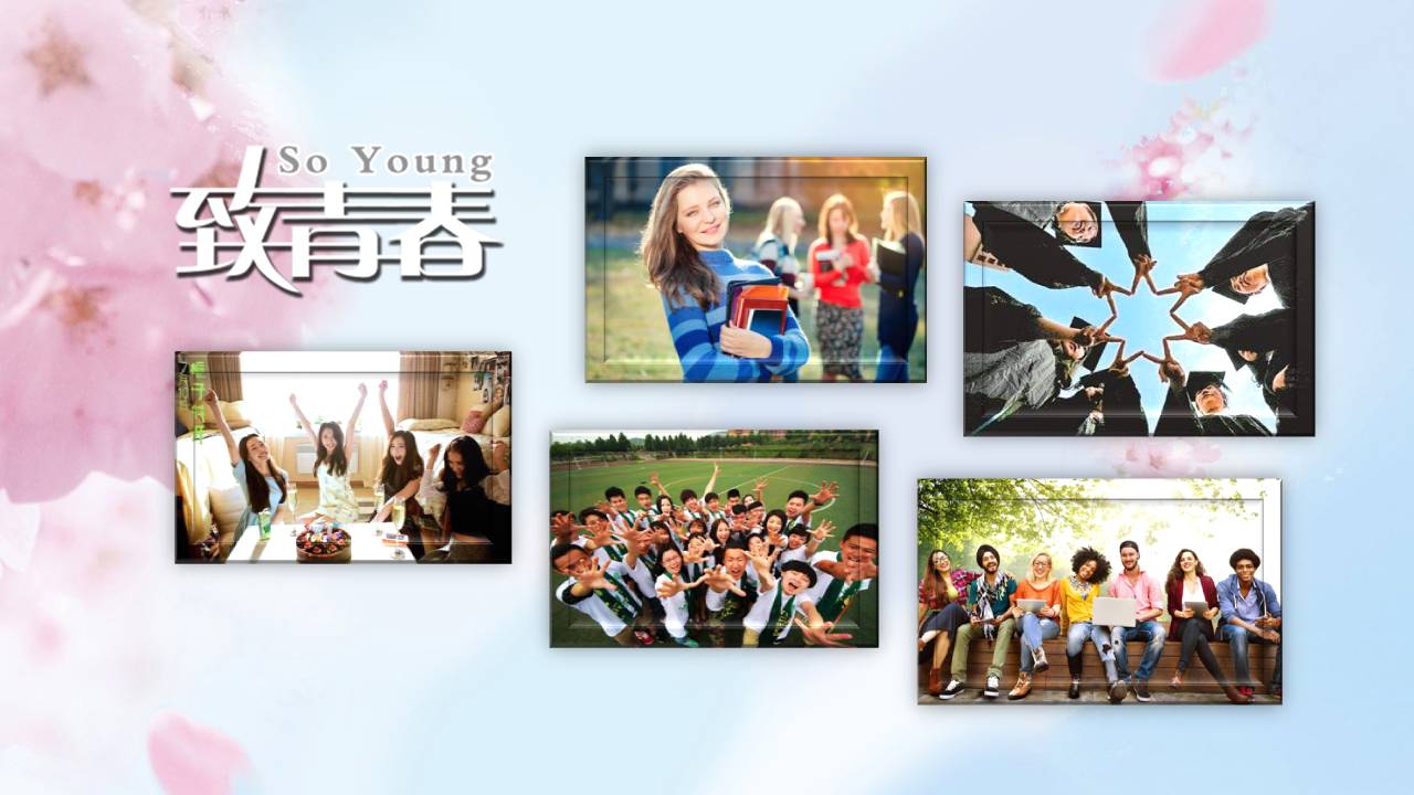 时光冉冉毕业纪念相册ppt模板