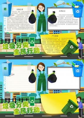 垃圾分类全民行动手抄报