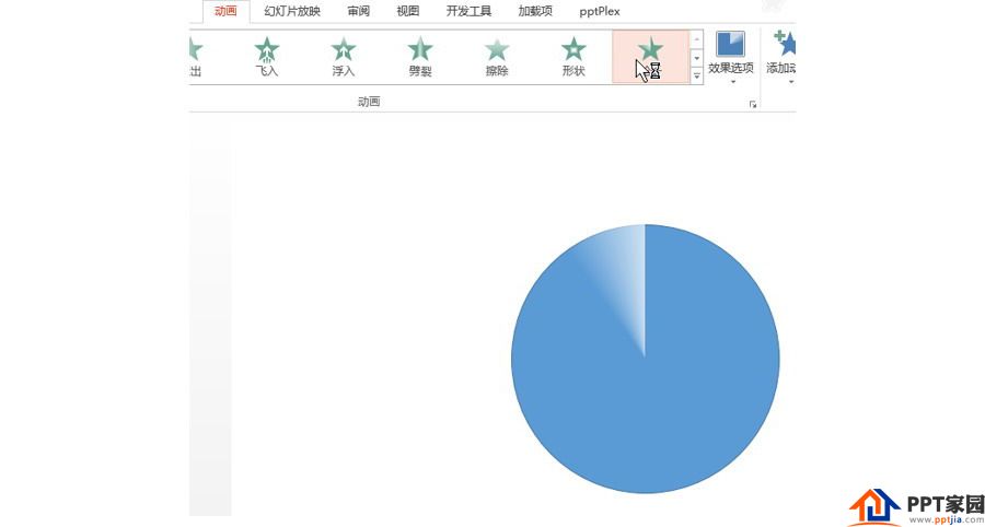 PPT制作技巧：如何设置一个饼图的旋转动画？