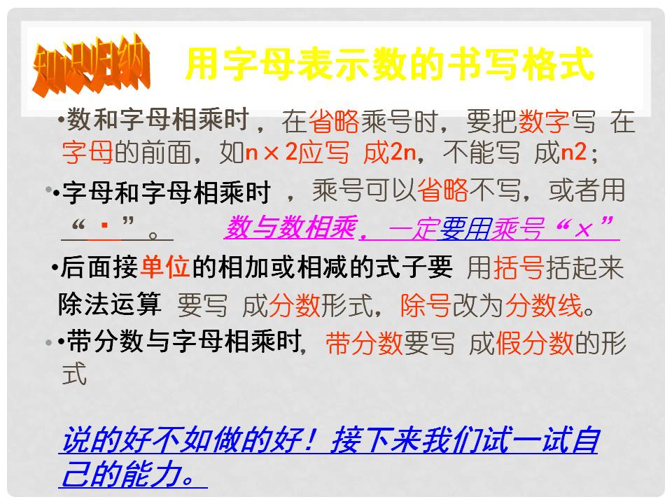四年级用字母表示数ppt