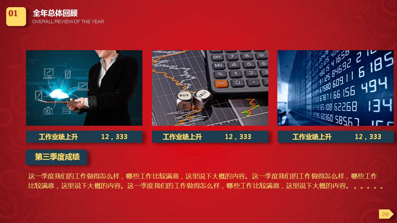 清新亮眼的年度工作总结ppt模板