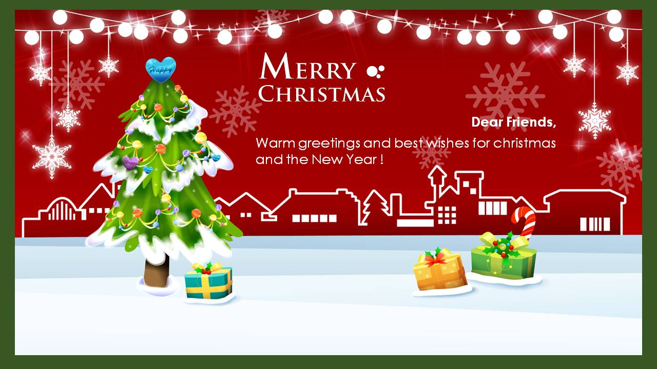 圣诞节贺卡的ppt模板